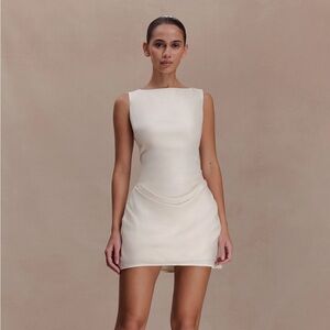 Meshki – Bexley Draped Mini Dress (Ivory)